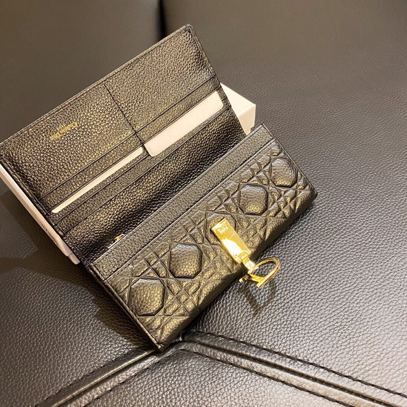 Women's Handbag Fashion Simple Black Sheepskin Wallet Size 19 * 10cm