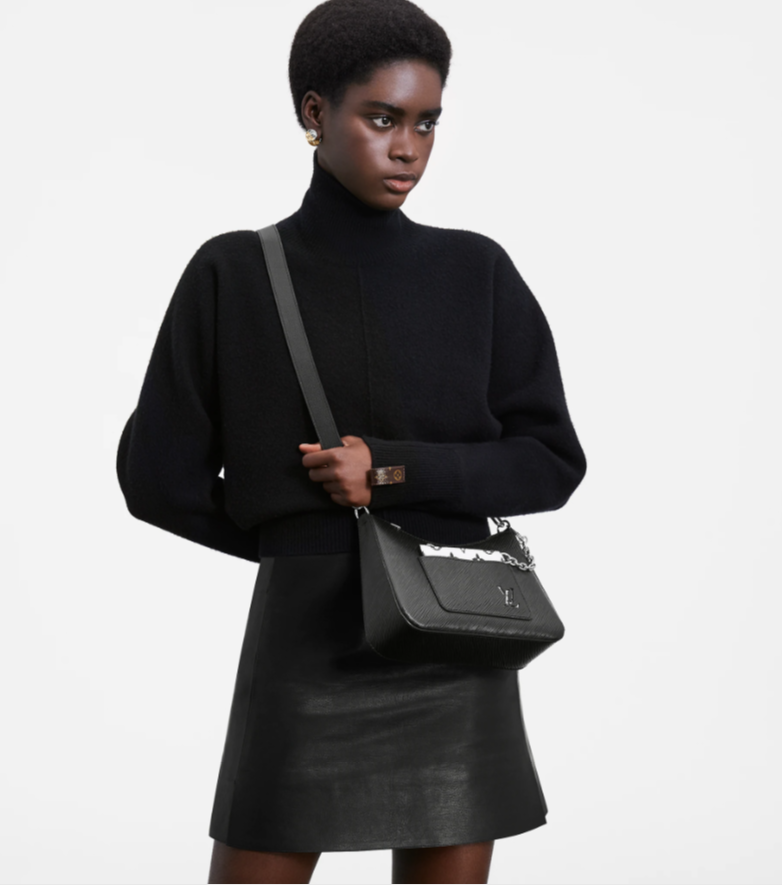 Marelle Handbag Black Marelle Detachable Canvas Zipper Bag