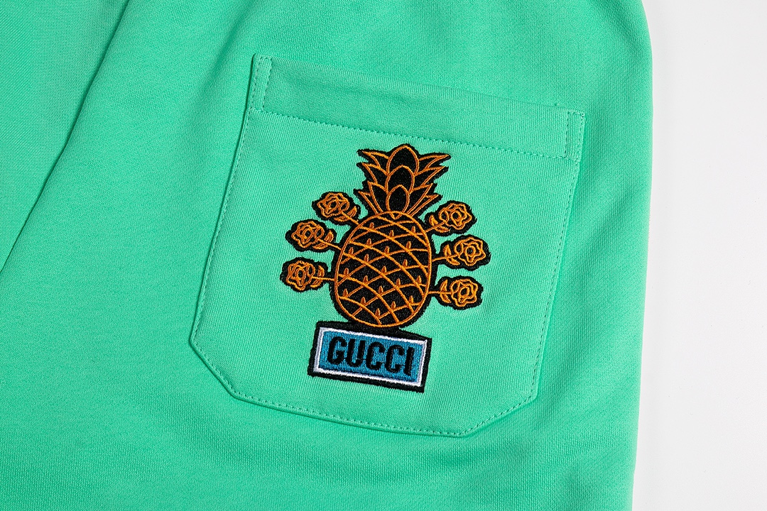 2022ss Men's Green Shorts