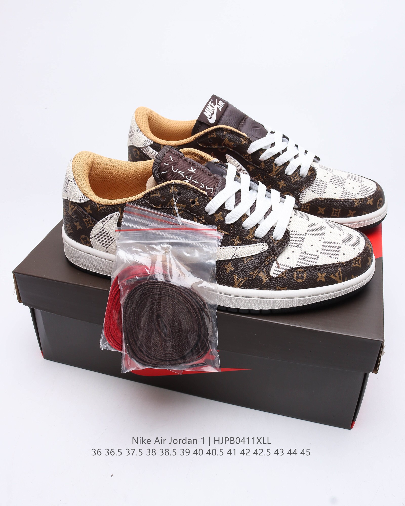 Travis scott x air jordan 1 lv aj1 casual shoes Size:EU36-EU45