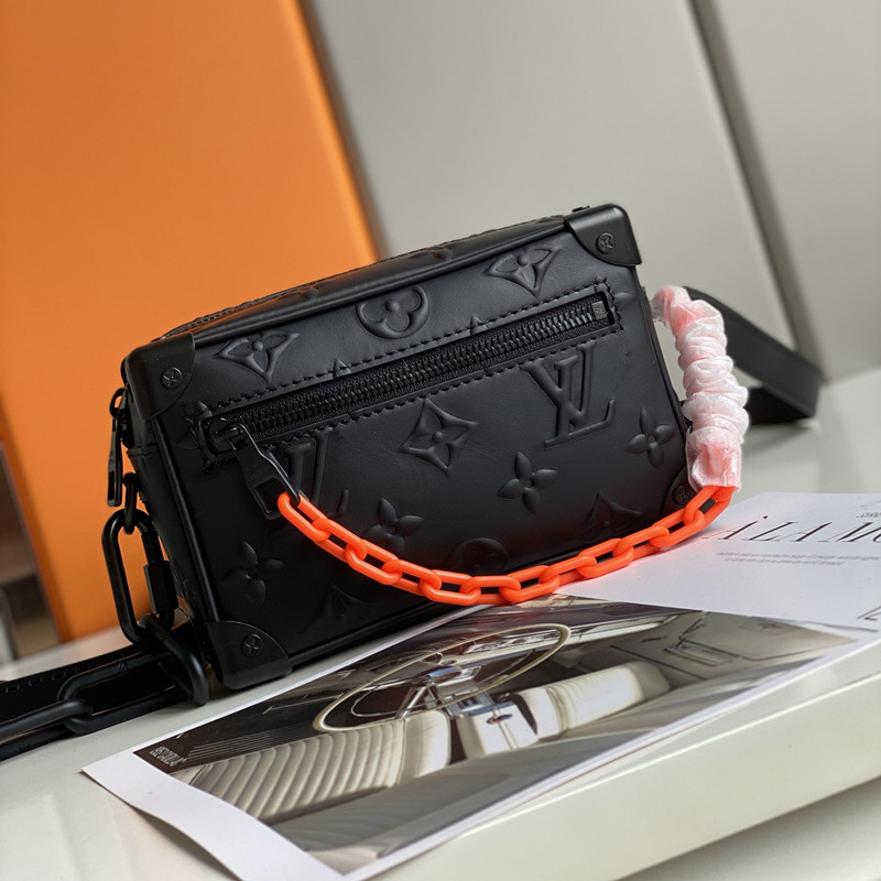 Mini Soft Trunk Bag Men's Black Bag Size 18.5*13*8 cm