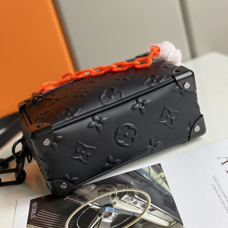 Mini Soft Trunk Bag Men's Black Bag Size 18.5*13*8 cm