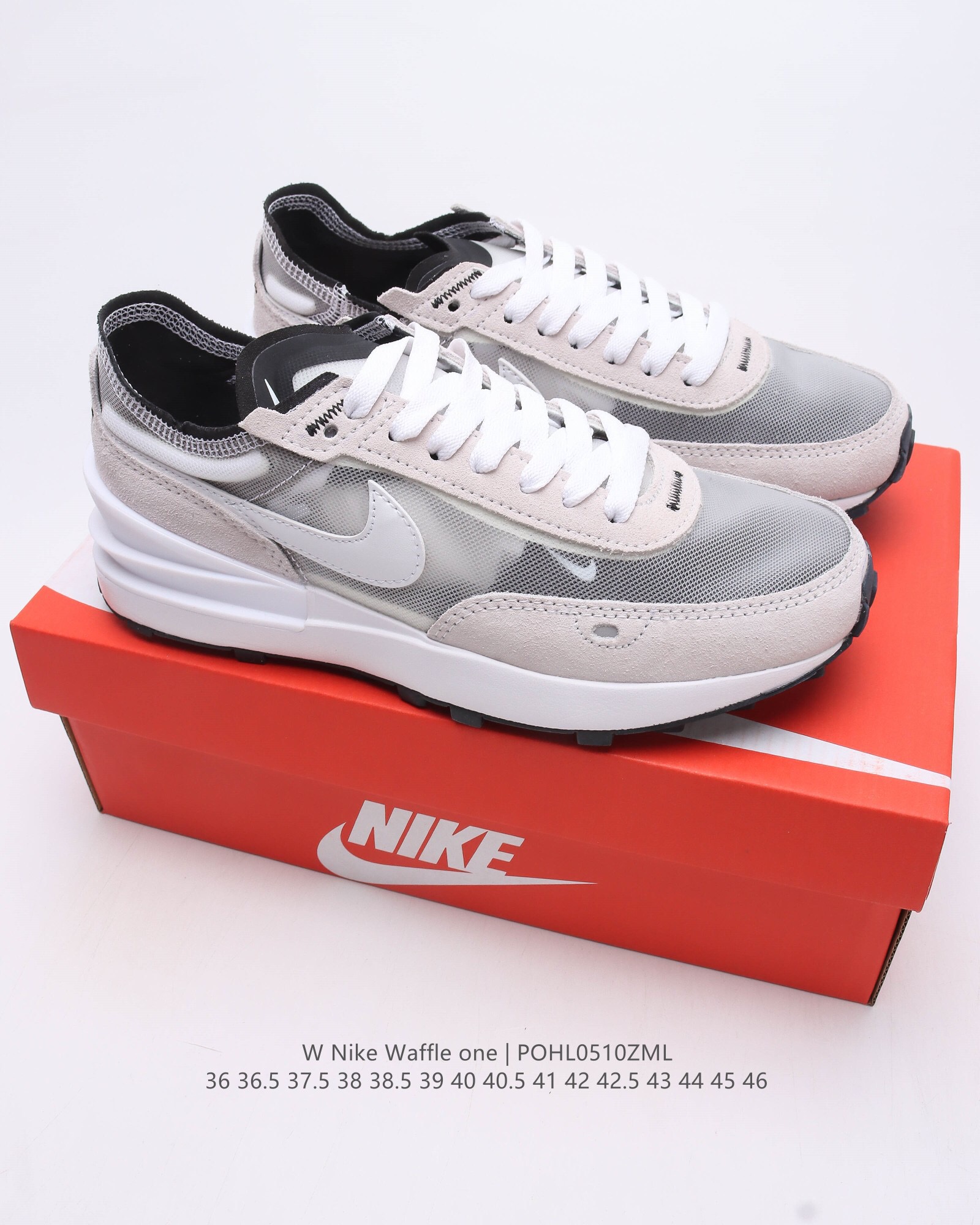 Waffle one milk hyper crimson  shoes Size:EU36-EU46