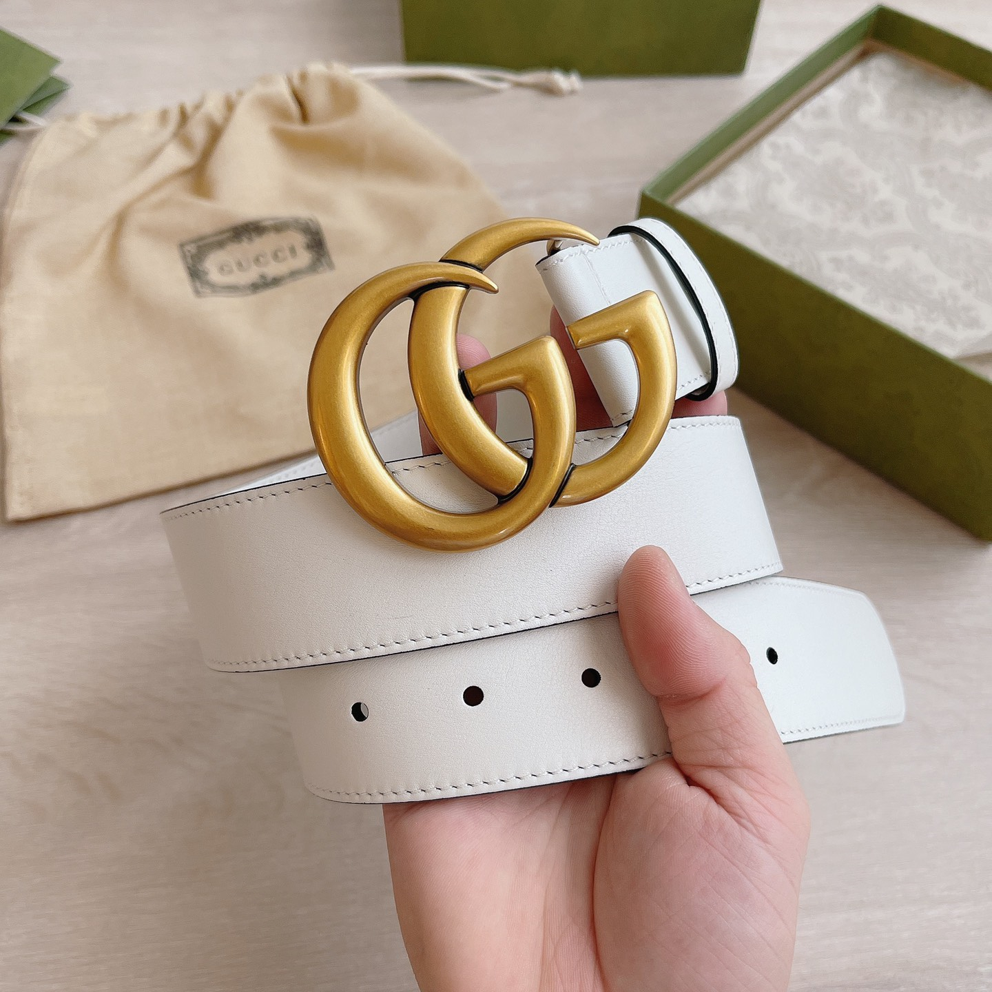 Men's Women White Belts Width:3.2cm