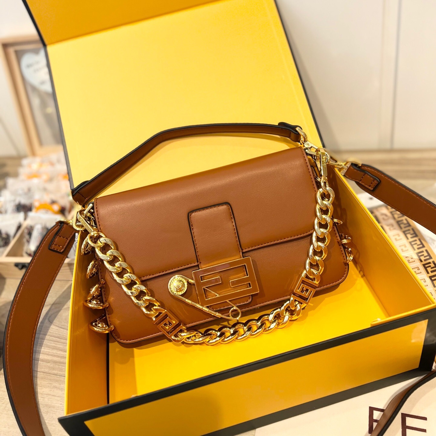 2022 New Brown Bag ,size:25*5*15cm