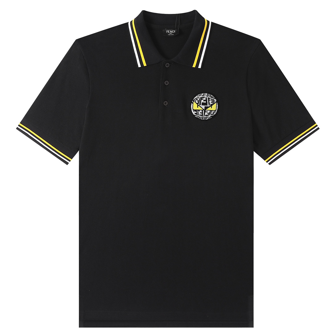 2022ss Men's Polo Black Shirt