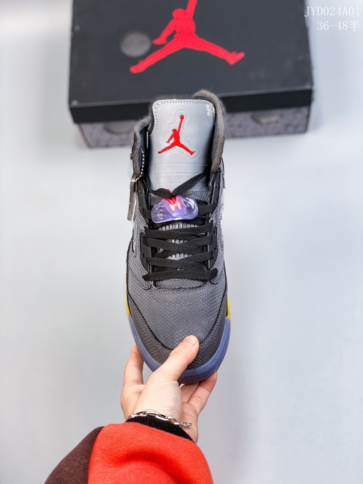 ow x aj5 blackmuslin-fire red casual shoes Size：EU36-EU48