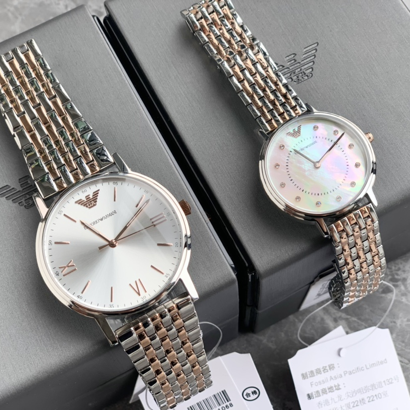 quartz watch, Couple's Watches mineral glass crystal ，Life water resistant to 30 meters