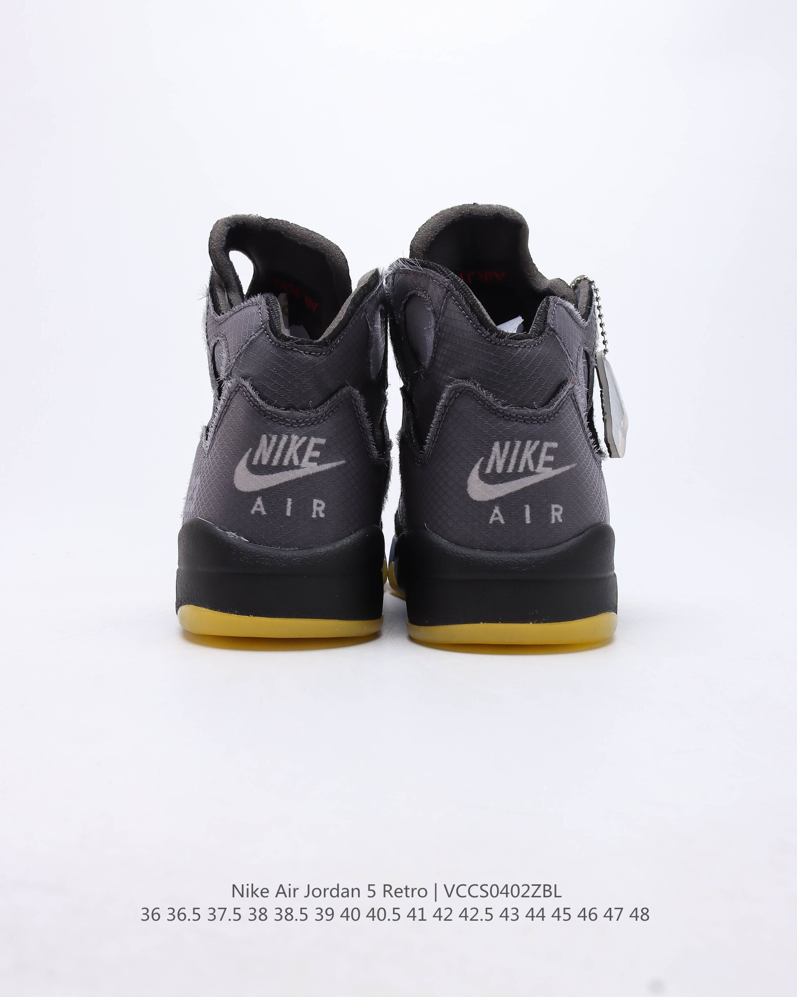 air jordan retro 5 blackmuslin-fire red casual shoes Size:EU36-EU48