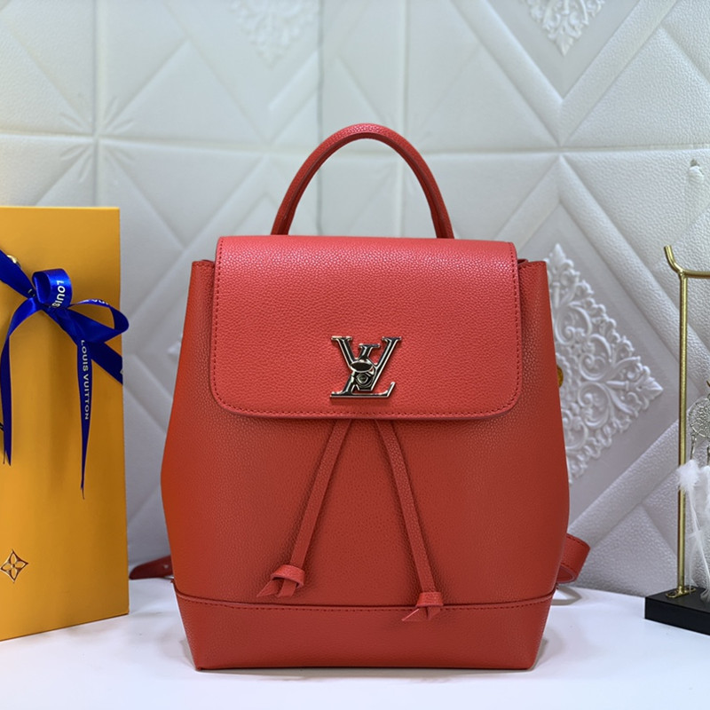 Lockme Shoulder Bag Ladies Fashion Backpack Schoolbag Red Size 22 * 28 * 13 cm