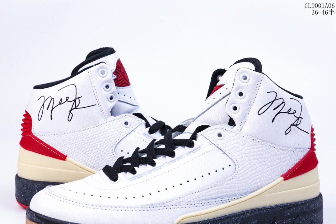 air jordan 2 low whitesail-red-grey aj2 casual shoes Size:EU36-EU46