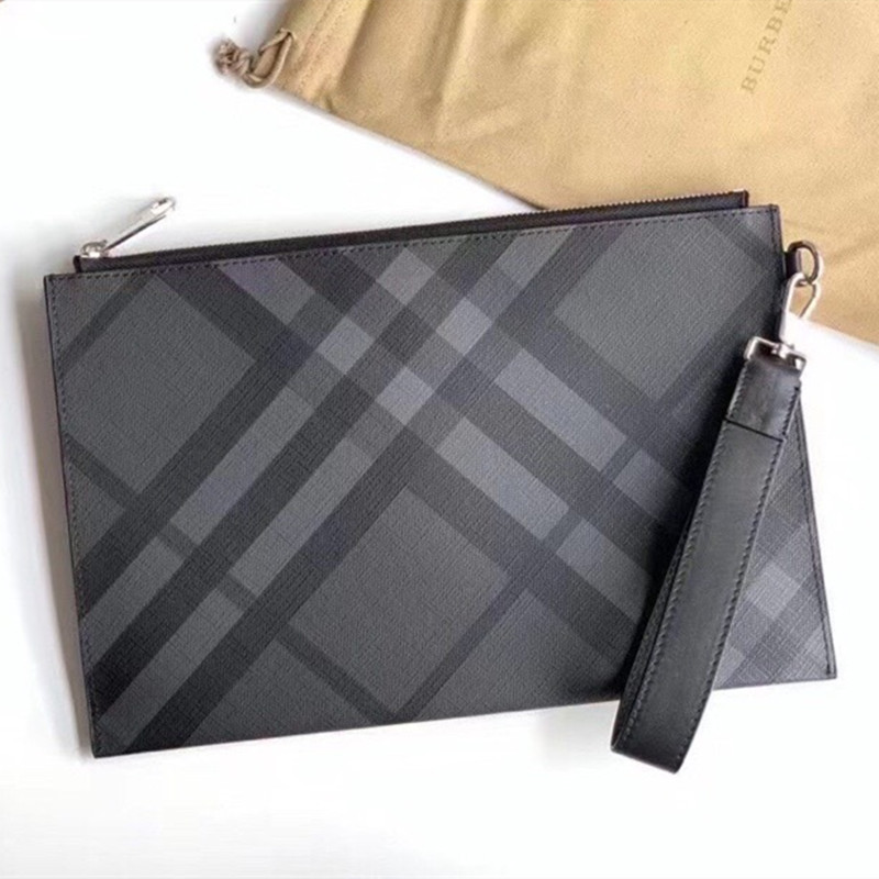 Ondon Checked Zipper Organizer Men's Wallet Handbag Size 30*19.5 cm