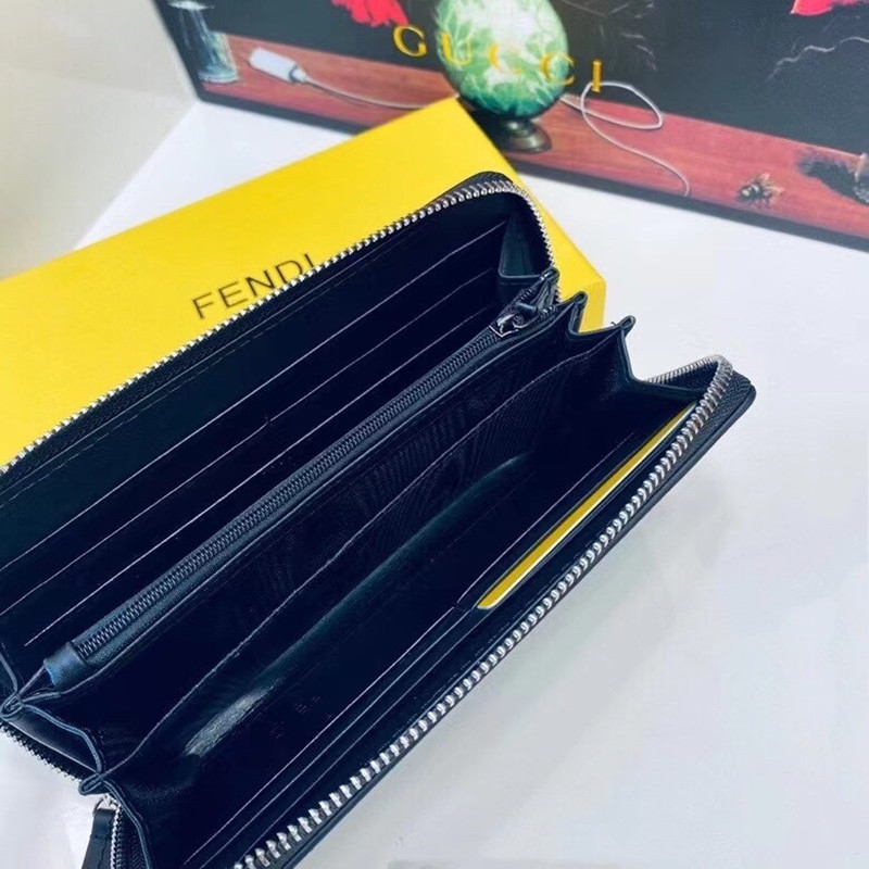 Men's Handbag Multi Card Large Capacity Black Leather Wallet Size 20 * 10cm