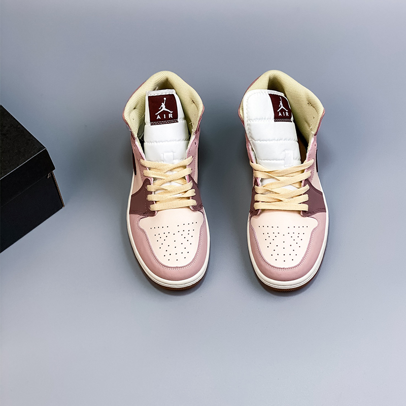 air jordan 1 mid tanred beans aj1 Sport casual shoes Size:EU36-EU45