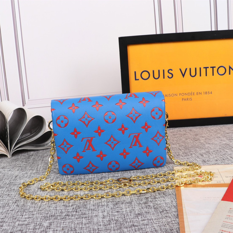 Pochette Coussin Chain bag Royal Blue & Red size 20*14*8cm