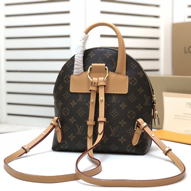 Women's  Fashion Backpack   Yellow Leather Lock Vintage Shell  Shoulder Bag   Size 25*23*12.5 cm