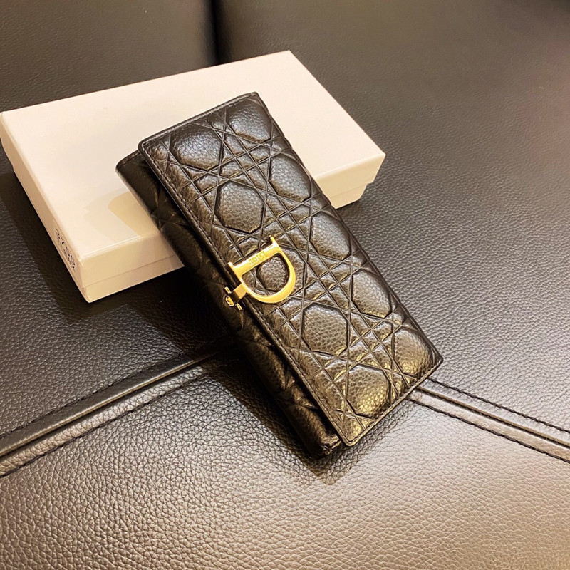 Women's Handbag Fashion Simple Black Sheepskin Wallet Size 19 * 10cm