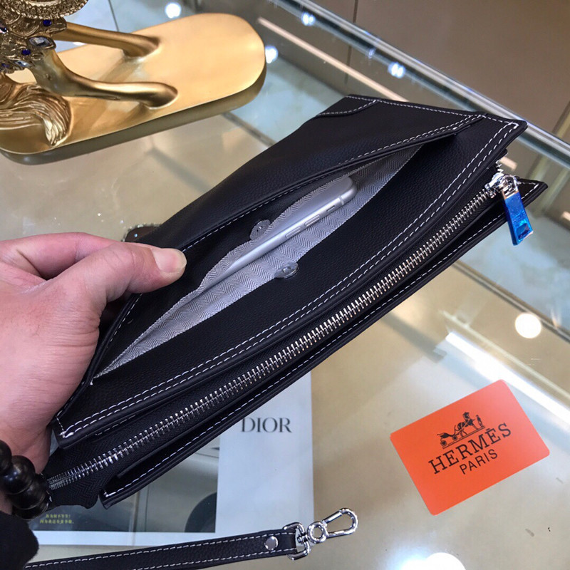 Men's Handbag Black Simple Fashion Cow Leather Bag Size 28 * 18cm