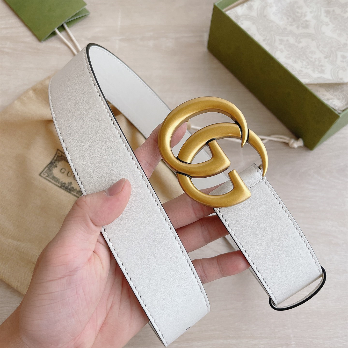 Men's Women White Belts Width:3.2cm