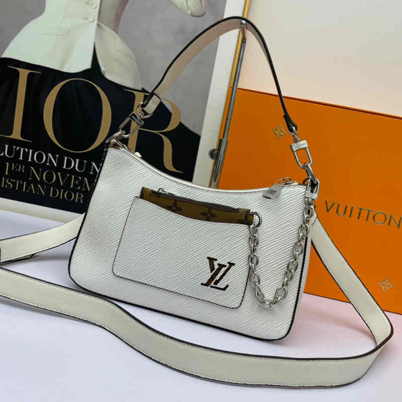 Marelle Handbag White Marelle Detachable Canvas Zipper Bag