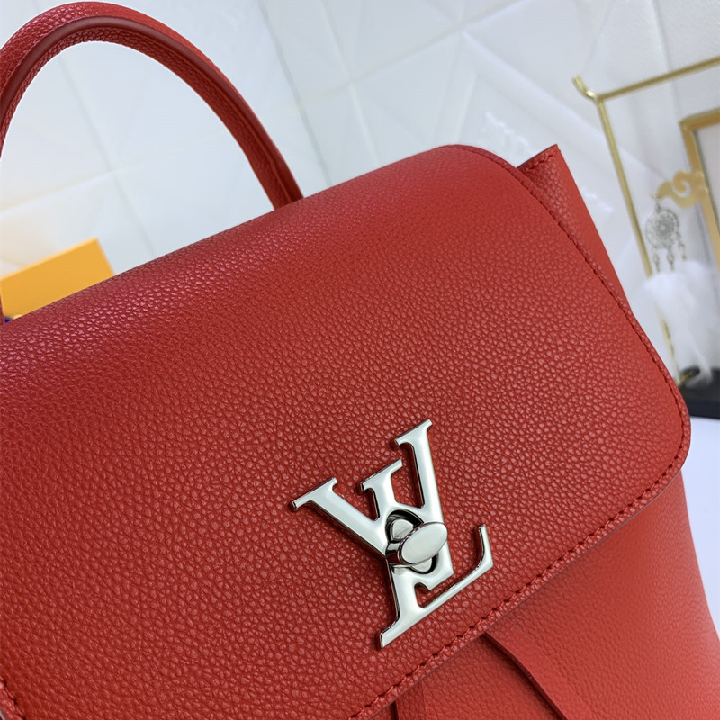 Lockme Shoulder Bag Ladies Fashion Backpack Schoolbag Red Size 22 * 28 * 13 cm