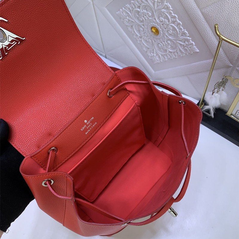 Lockme Shoulder Bag Ladies Fashion Backpack Schoolbag Red Size 22 * 28 * 13 cm