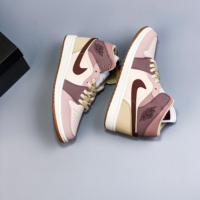 air jordan 1 mid tanred beans aj1 Sport casual shoes Size:EU36-EU45