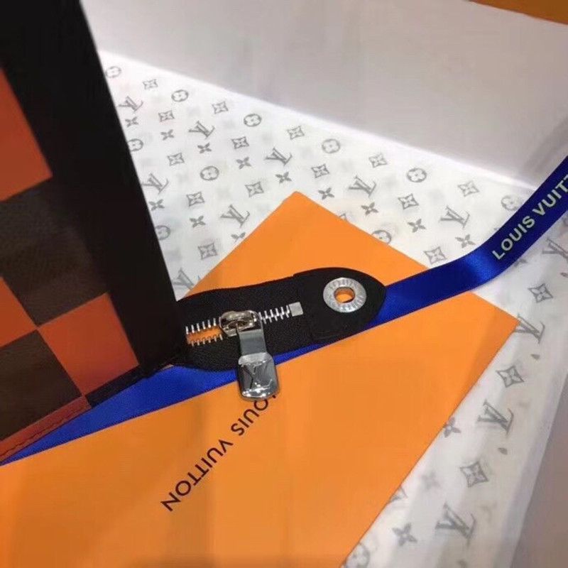 Men's Wallet Handbag Orange Mosaic Plaid Wallet Handbag Size 26.5*20*6cm