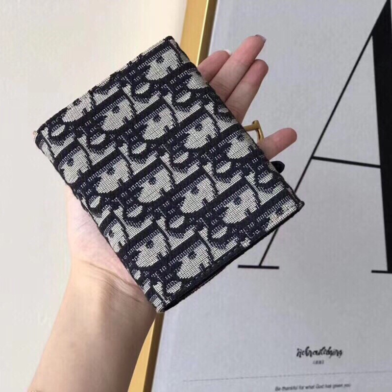 Women's Purse Cowhide Fabric Short Wallet Size 11 * 10 * 2cm