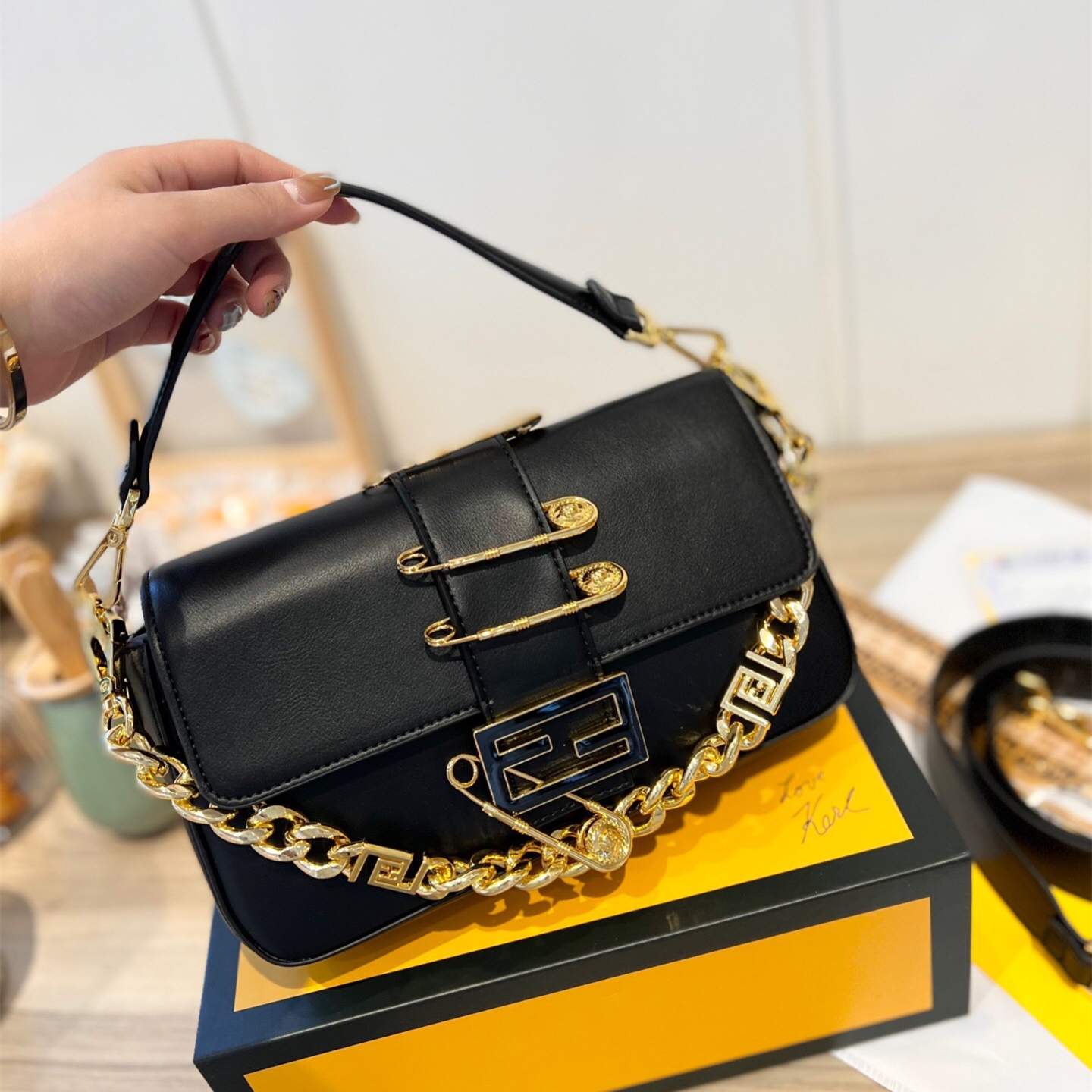 2022 New Black Bag ,size:25*5*15cm