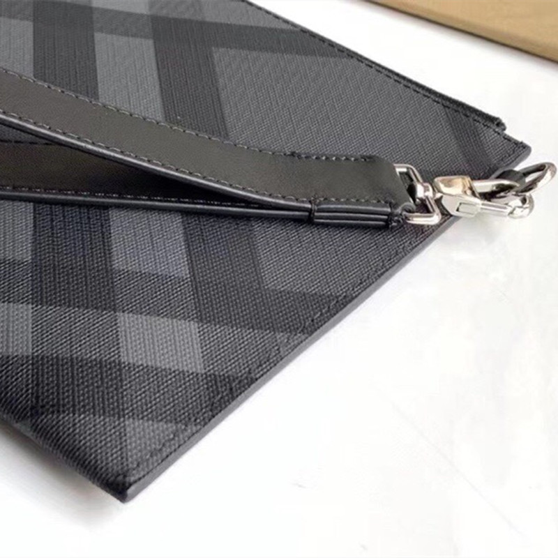 Ondon Checked Zipper Organizer Men's Wallet Handbag Size 30*19.5 cm