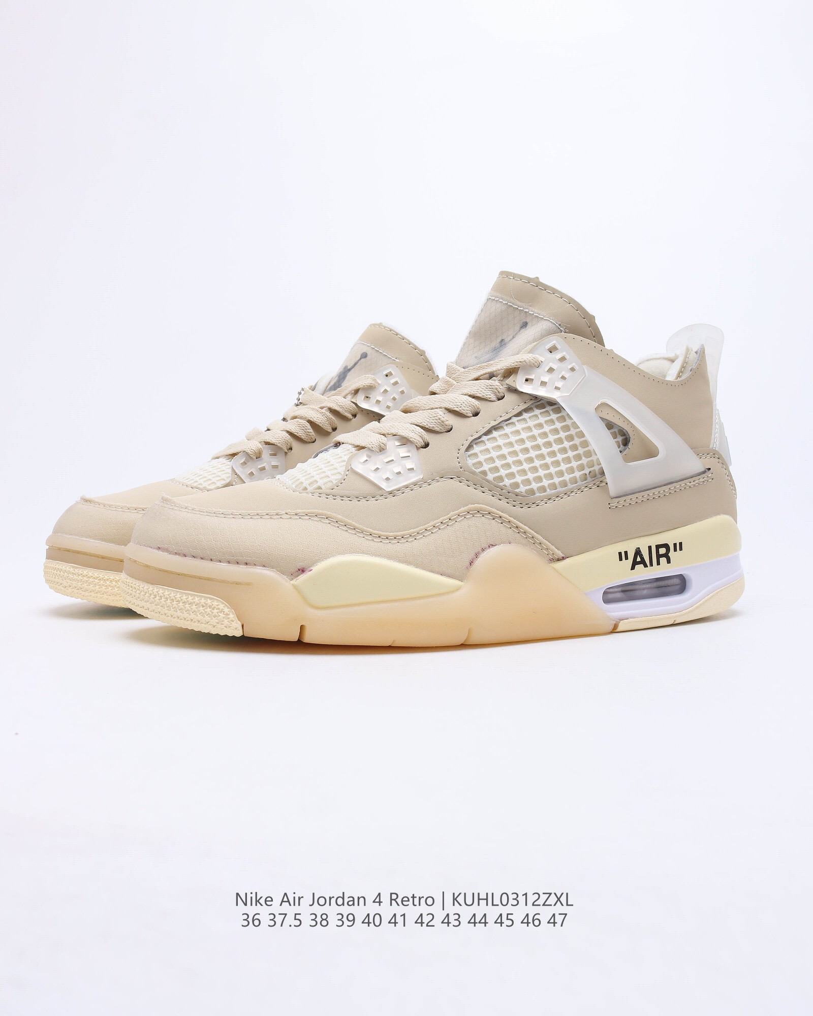 air jordan 4 retro creamsail casual shoes Size：EU36-EU47