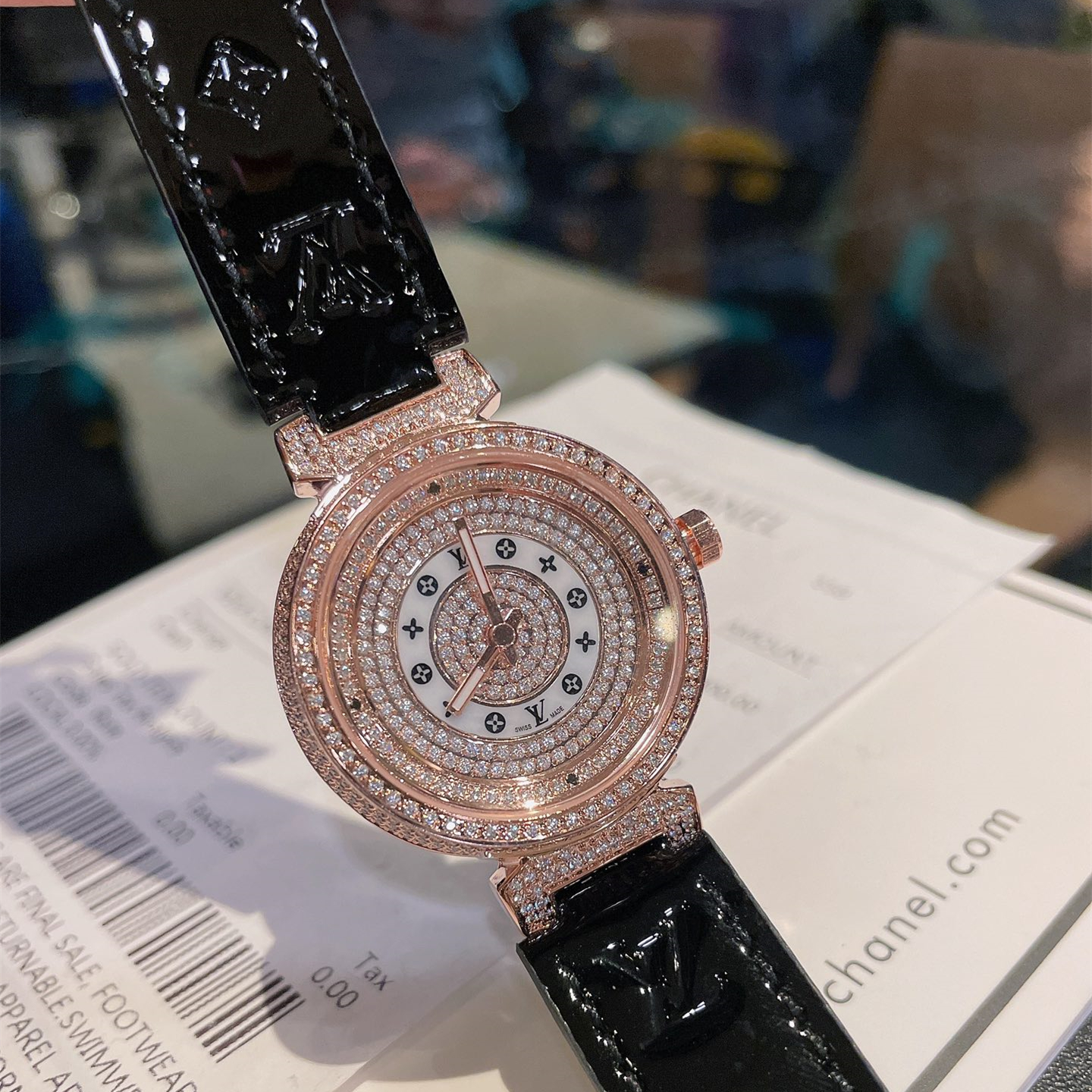 Jewelry Hand-set diamonds Watch,brown,red,black 3 Colors