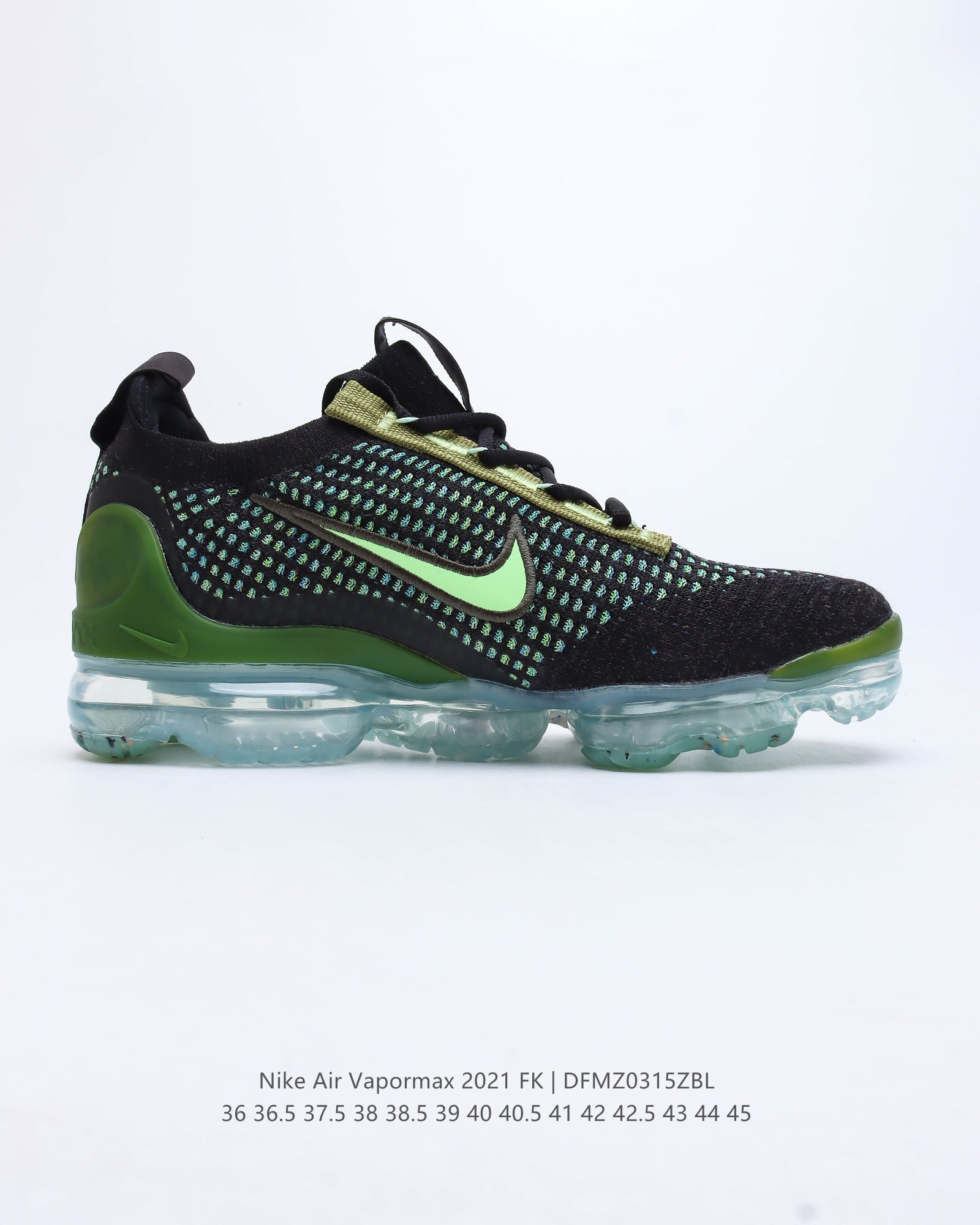 air vapormax 2021 fk blackgreen mid sport casual shoes Size：EU36-EU45