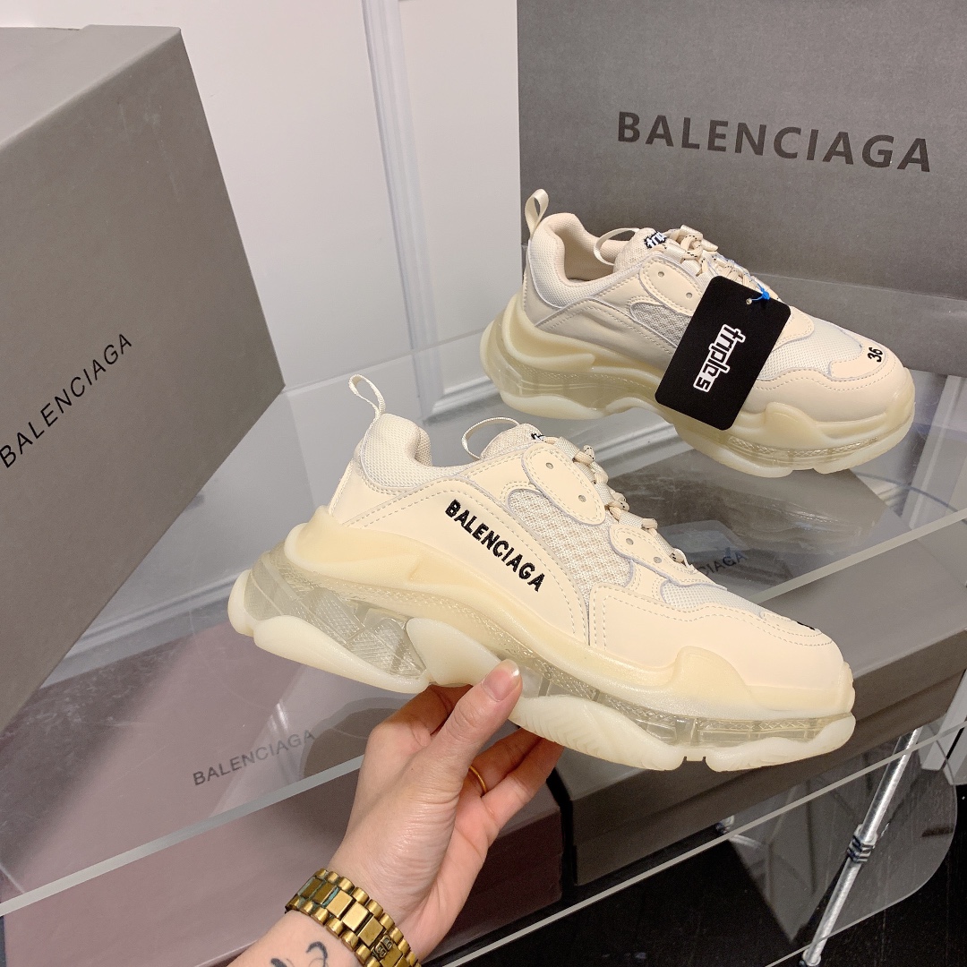 Triple S Clear Sole Women's Shoes Size:EU35-EU42