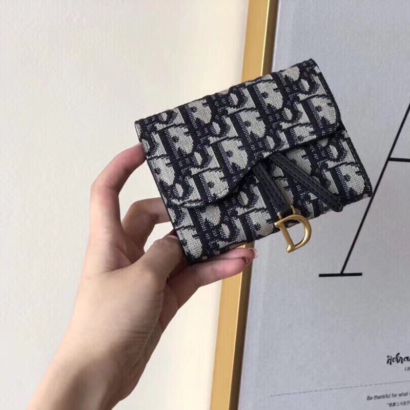 Women's Purse Cowhide Fabric Short Wallet Size 11 * 10 * 2cm