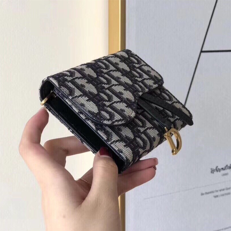 Women's Purse Cowhide Fabric Short Wallet Size 11 * 10 * 2cm