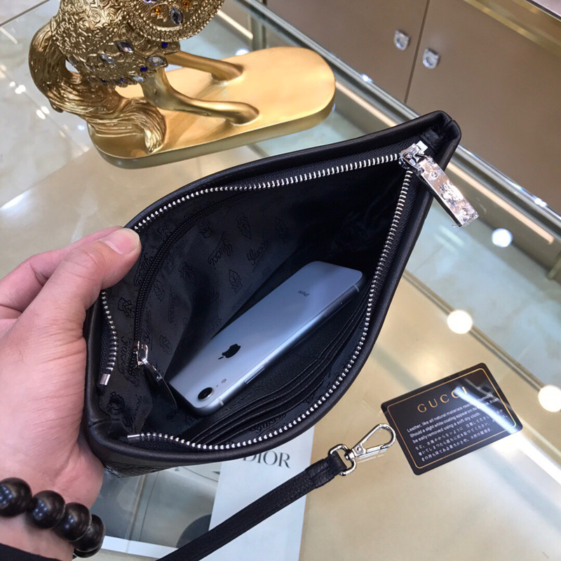 Men's New Handbag Black Simple Fashion Cow Leather Bag Size 28 * 18cm