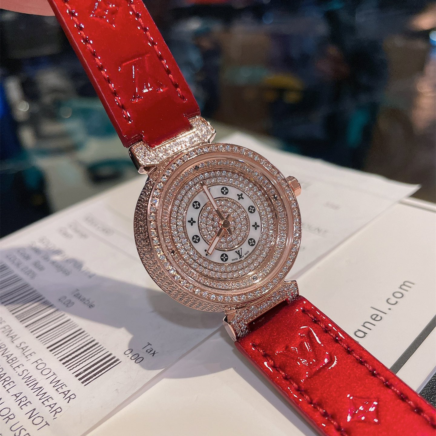 Jewelry Hand-set diamonds Watch,brown,red,black 3 Colors