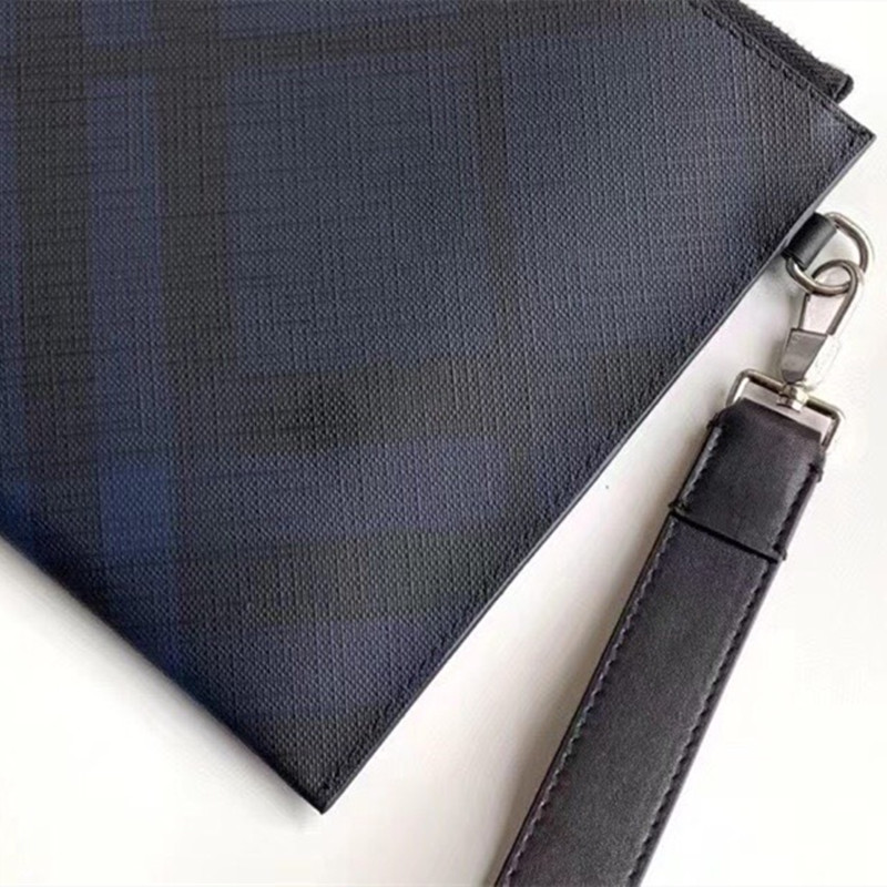 Ondon Checked Zipper Organizer Men's Wallet Handbag Size 30*19.5 cm