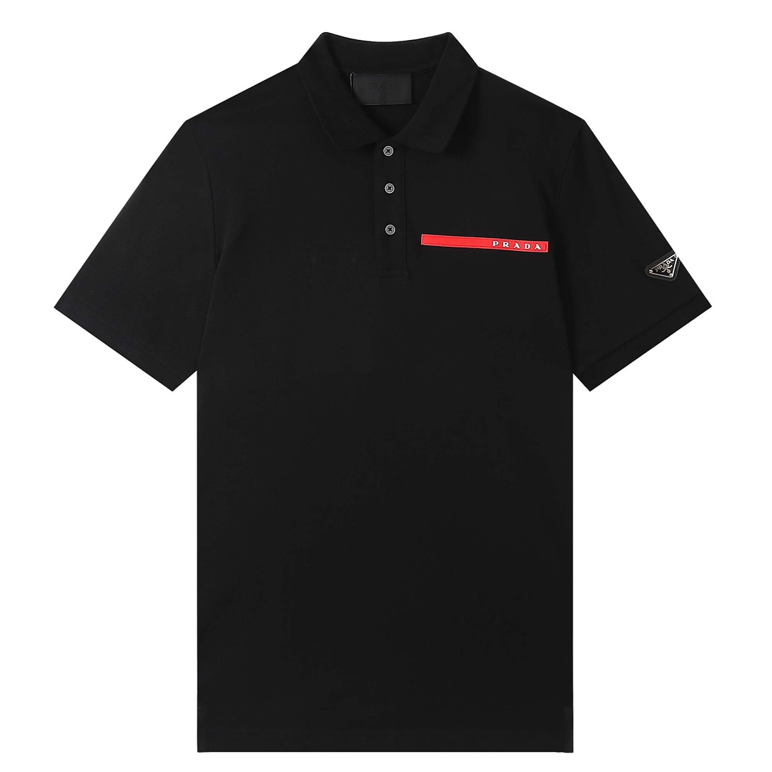 2022ss Men's Polo Black Shirt