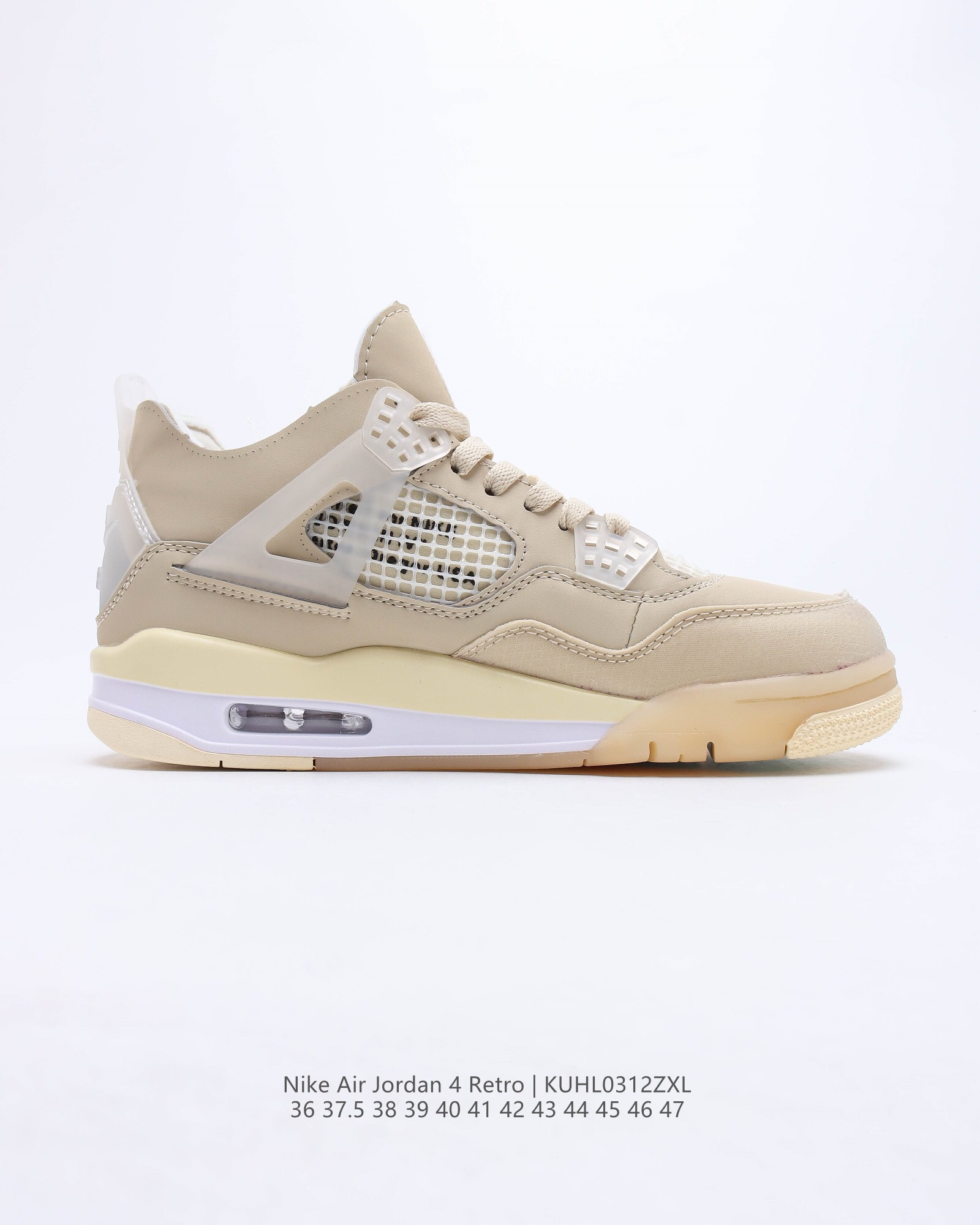 air jordan 4 retro creamsail casual shoes Size:EU36-EU47