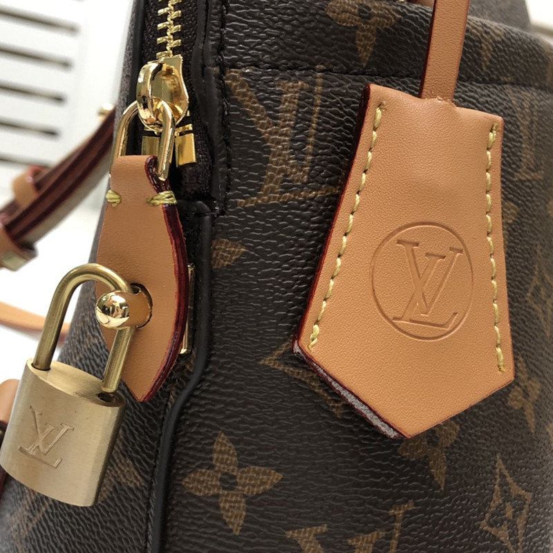 Women's  Fashion Backpack   Yellow Leather Lock Vintage Shell  Shoulder Bag   Size 25*23*12.5 cm