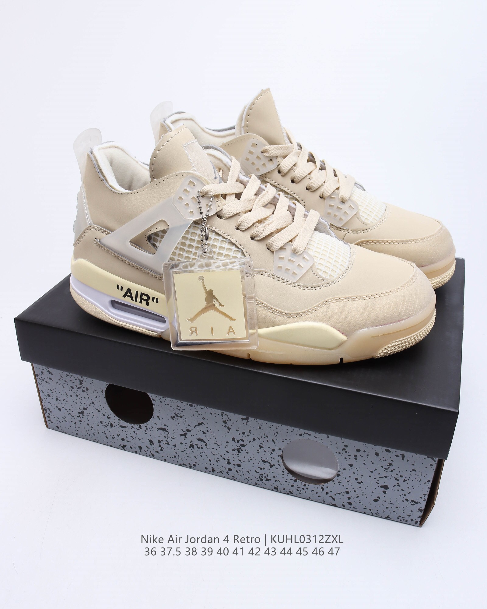 air jordan 4 retro creamsail casual shoes Size:EU36-EU47