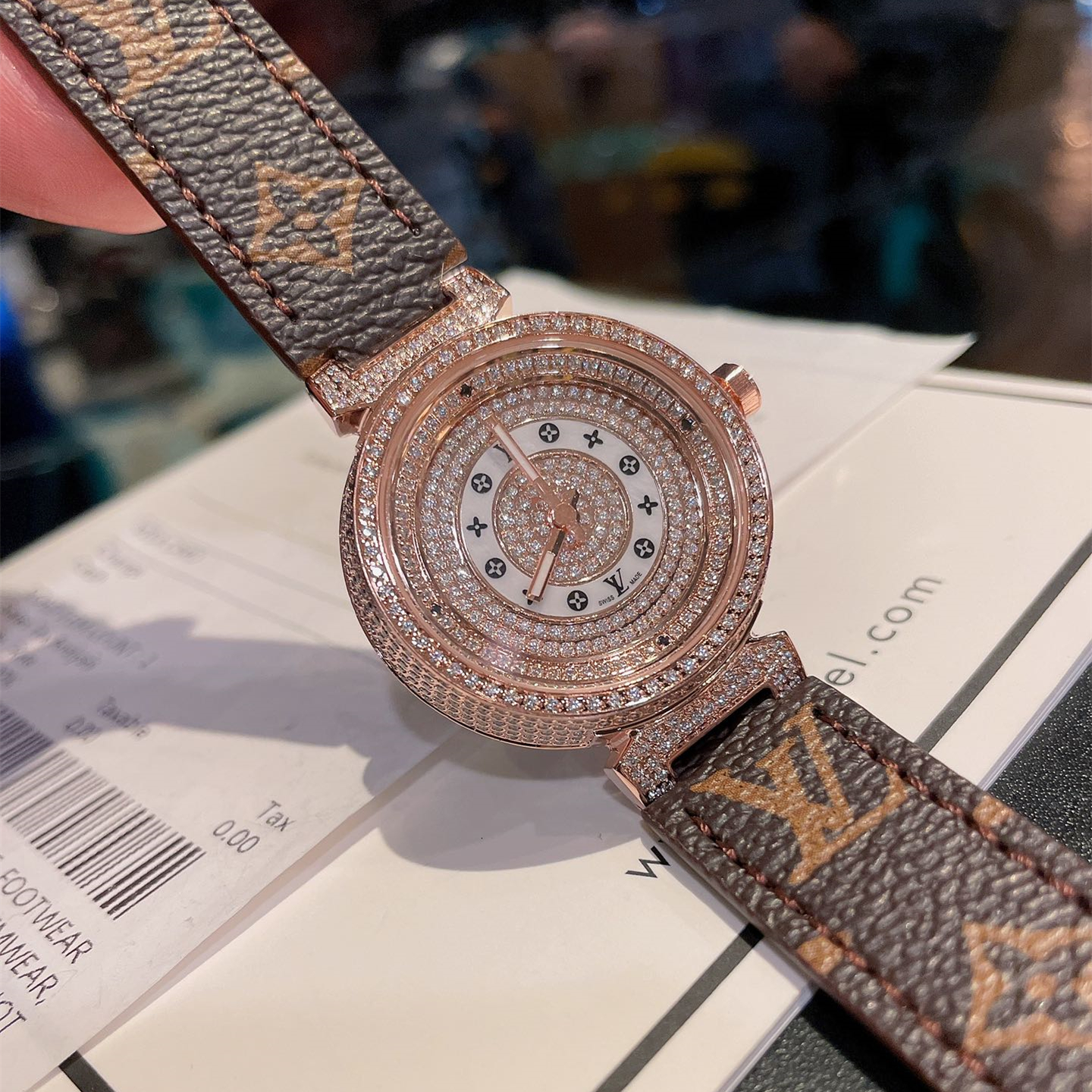 Jewelry Hand-set diamonds Watch,brown,red,black 3 Colors