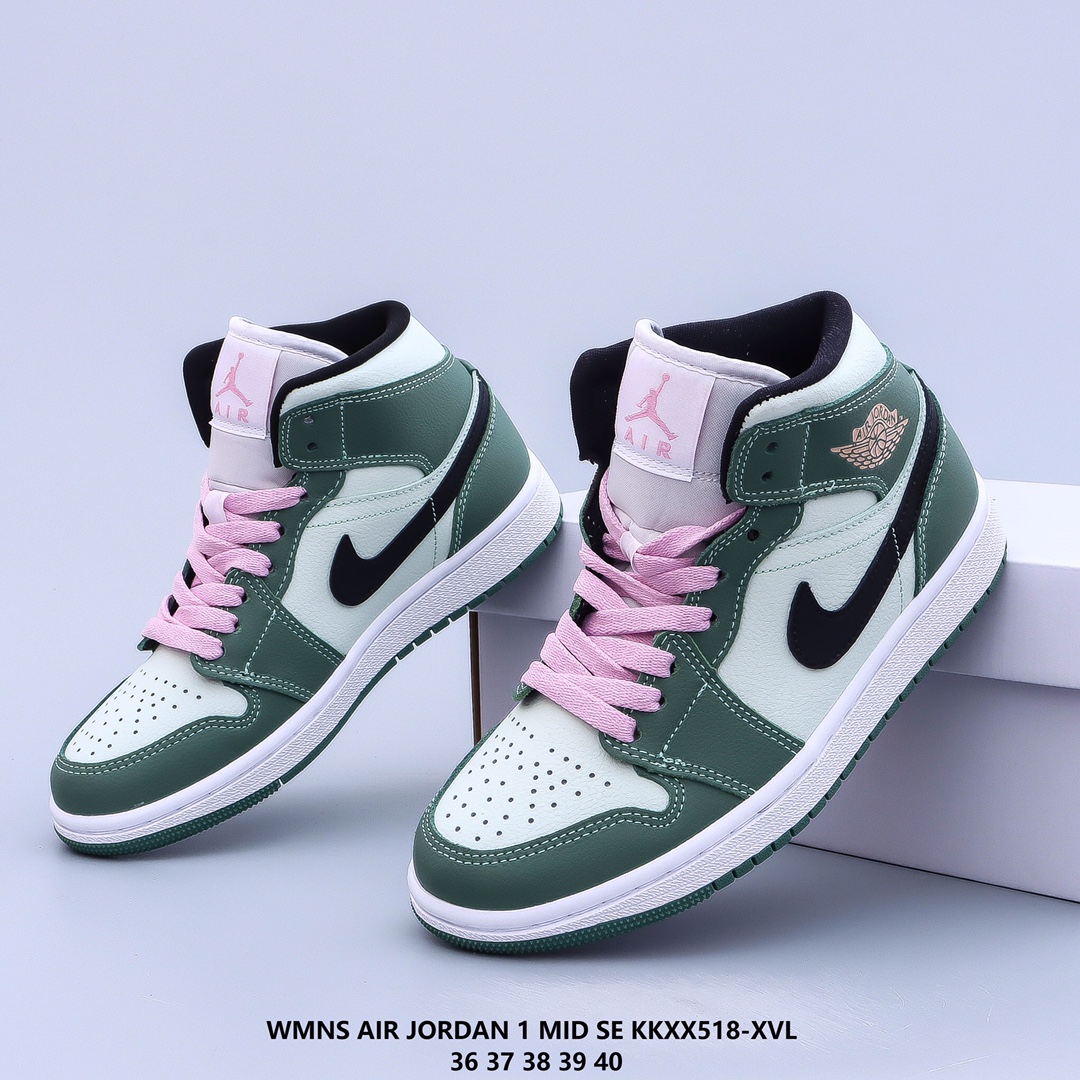 wmns air jordan 1 mid se arctic pink aj1 casual shoes Size:EU36-EU40