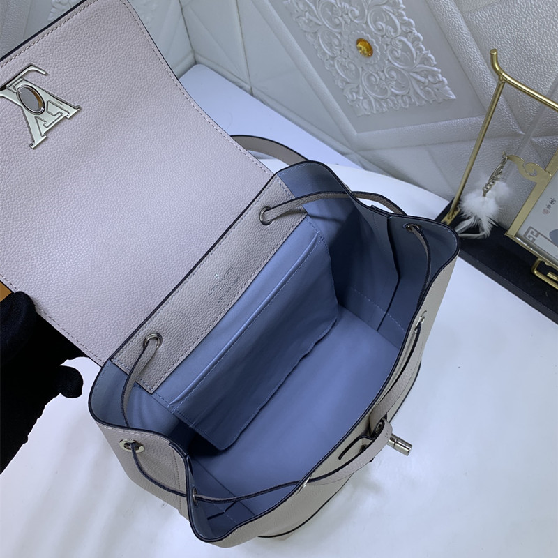 Lockme Shoulder Bag Ladies Fashion Backpack Schoolbag Grey Size 22 * 28 * 13 cm