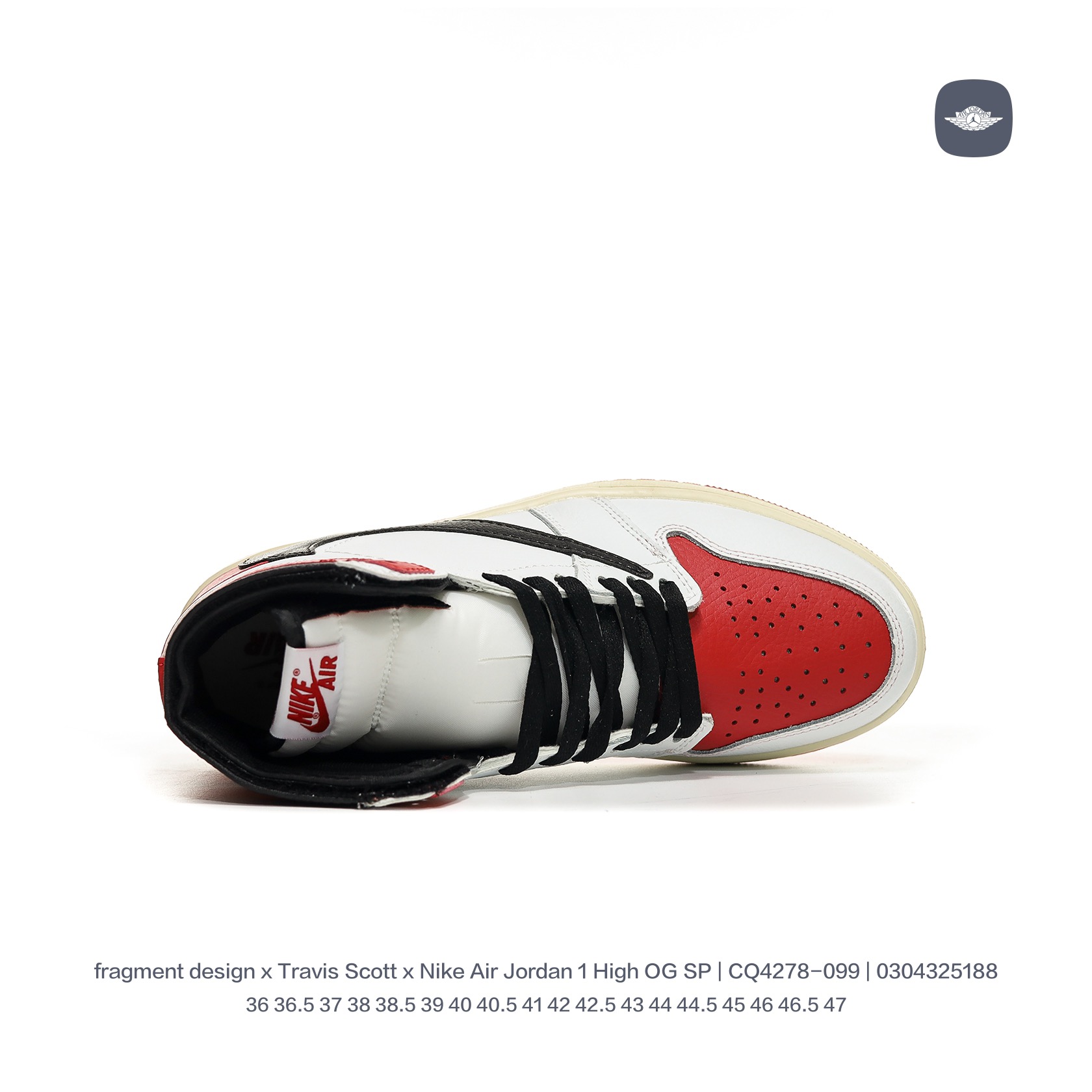 fragment design x travis scott air jordan 1 high og sp whiteredblack aj1 Sport casual shoes Size:EU36-EU47
