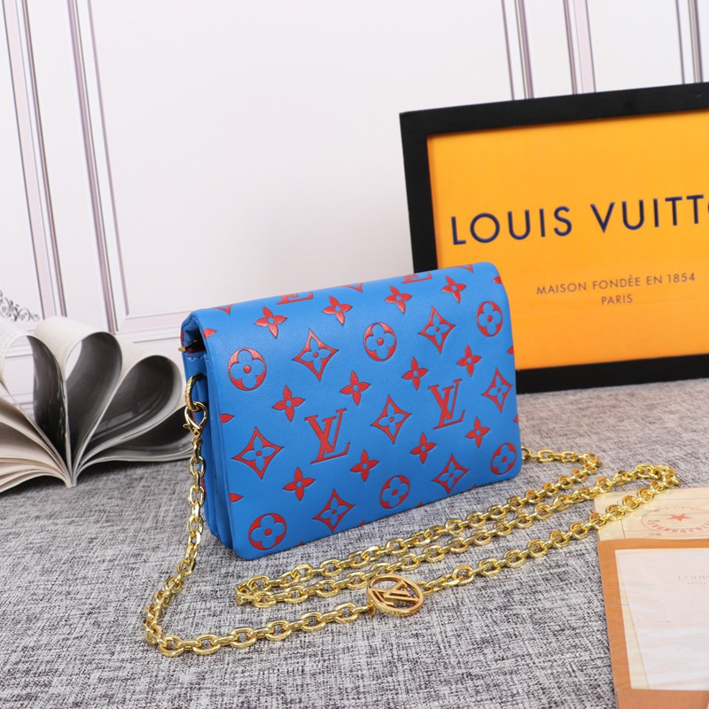 Pochette Coussin Chain bag Royal Blue & Red size 20*14*8cm