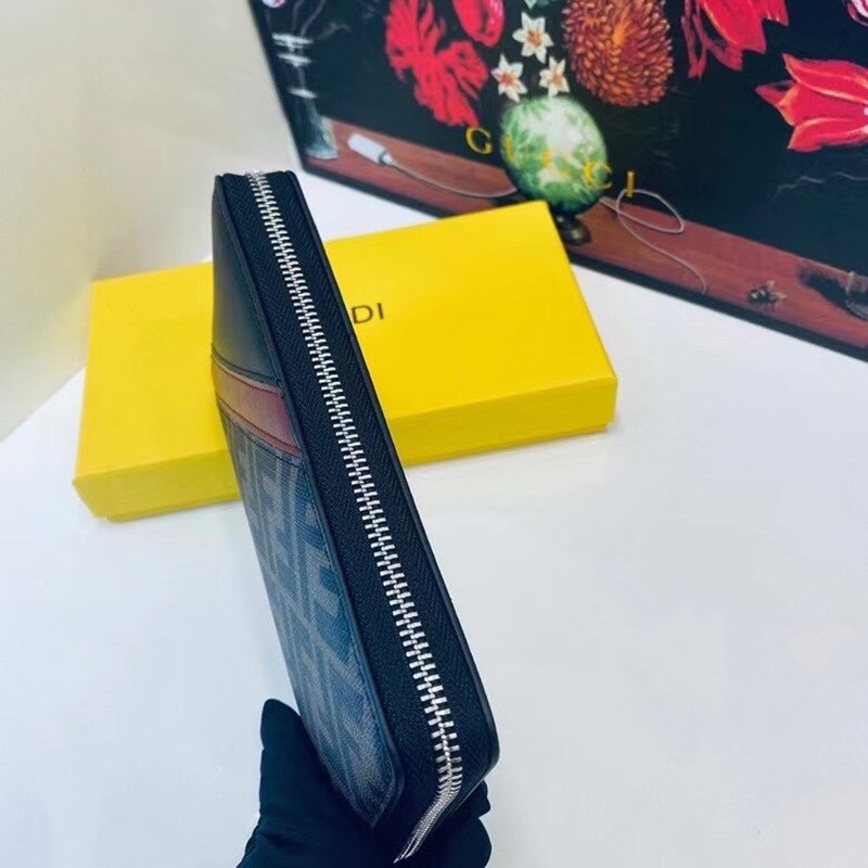 Men's Handbag Multi Card Large Capacity Black Leather Wallet Size 20 * 10cm